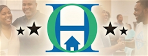 Logo featuring a large blue and green stylized 